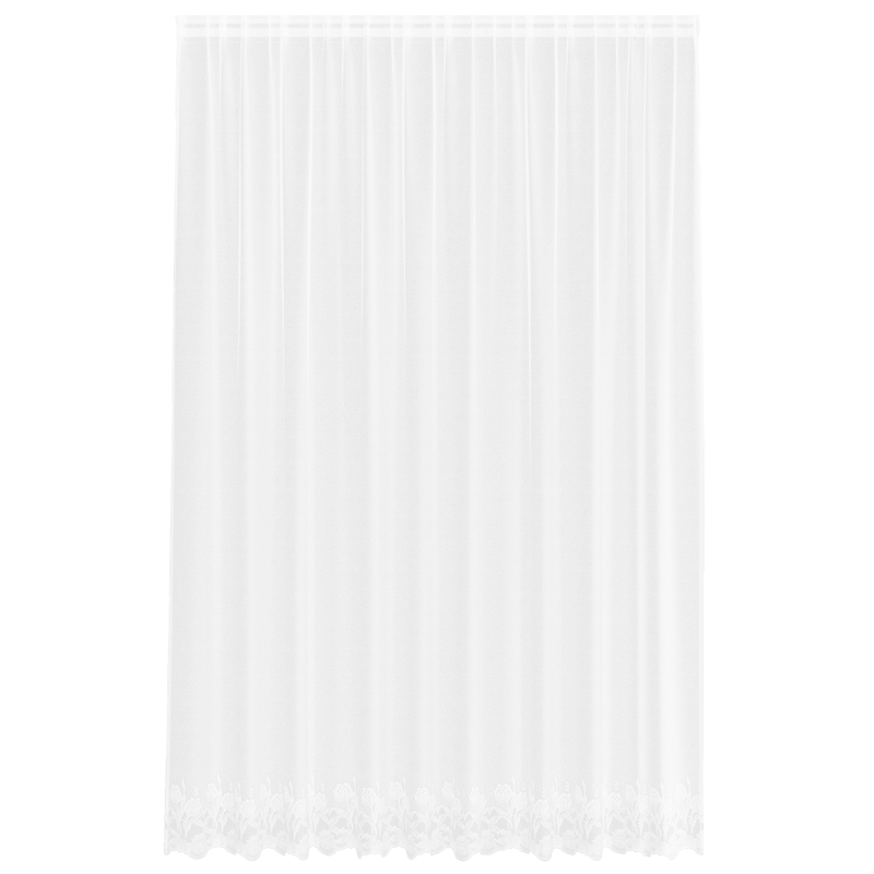 Casa si Gradina - Textile si covoare - Perdele si draperii - Perdele - Cortina din Dantela cu perdele Floral Alb 300 x 280 cm Poliester - Infinity.ro