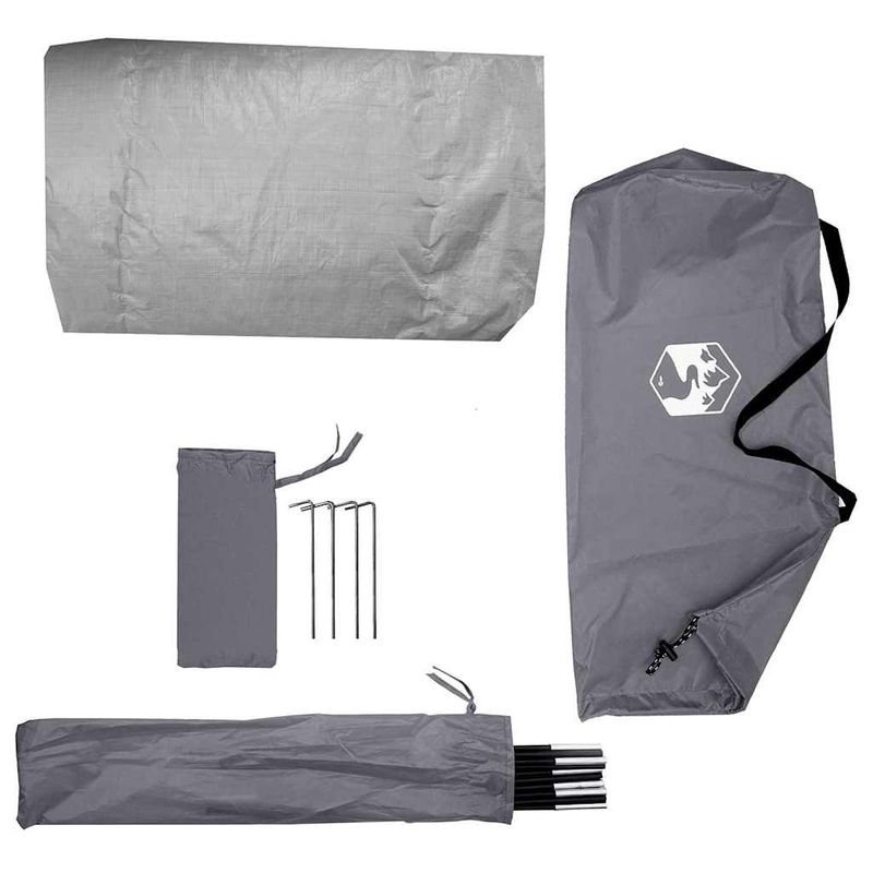 Sport si Outdoor - Camping - Corturi camping - Cort cu acoperis Altele Manual cu aerisire de aer Gri si negru 236 x 150 x 136 cm - Infinity.ro