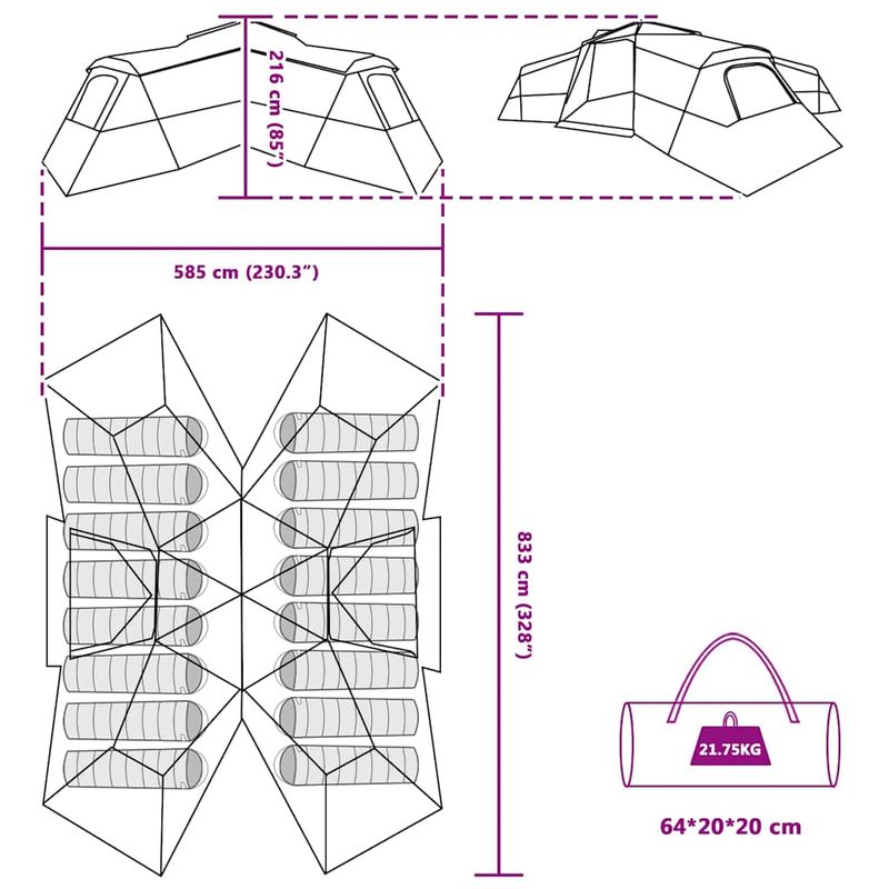 Sport si Outdoor - Camping - Corturi camping - Cort Verde mare Poliester si fibra de sticla - Infinity.ro