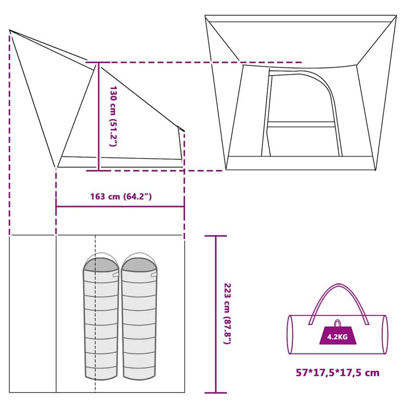 Sport si Outdoor - Camping - Corturi camping - Cort albastru 223 x 163 x 130 cm - Infinity.ro