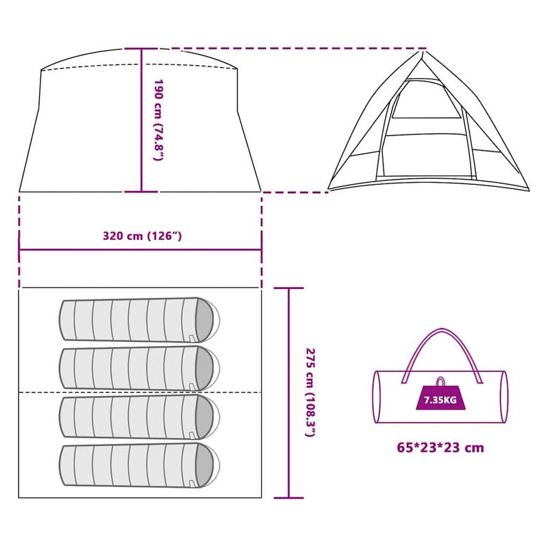 Sport si Outdoor - Camping - Corturi camping - Cort Gri si portocaliu 320 x 275 x 190 cm - Infinity.ro