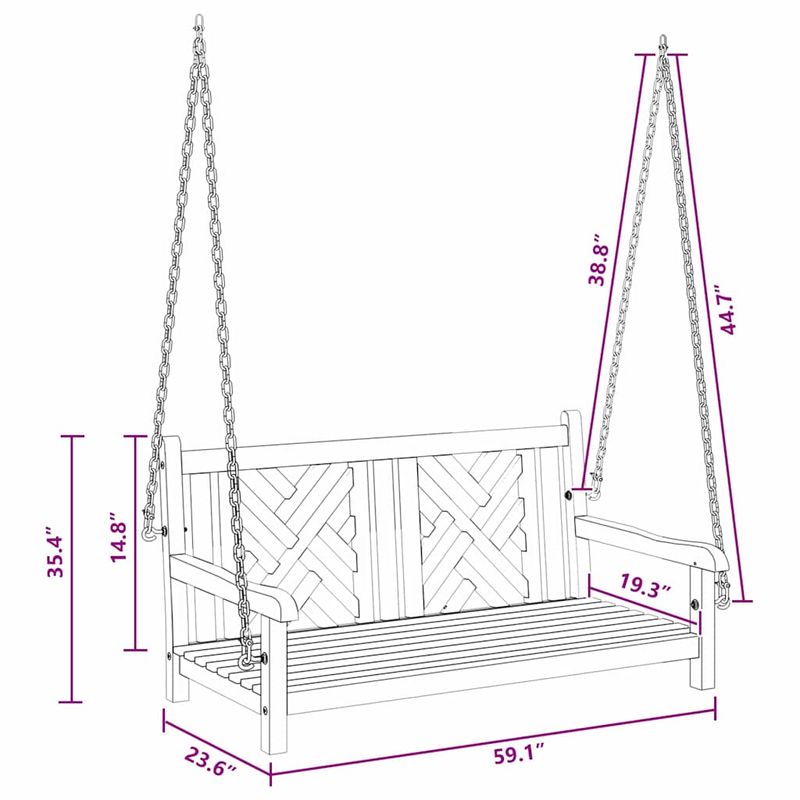 Casa si Gradina - Gradina si terasa - Mobilier exterior - Bancute de gradina - Banca swinging Altele Maro 114 x 60 x 64 cm Lemn masiv de tec - Infinity.ro