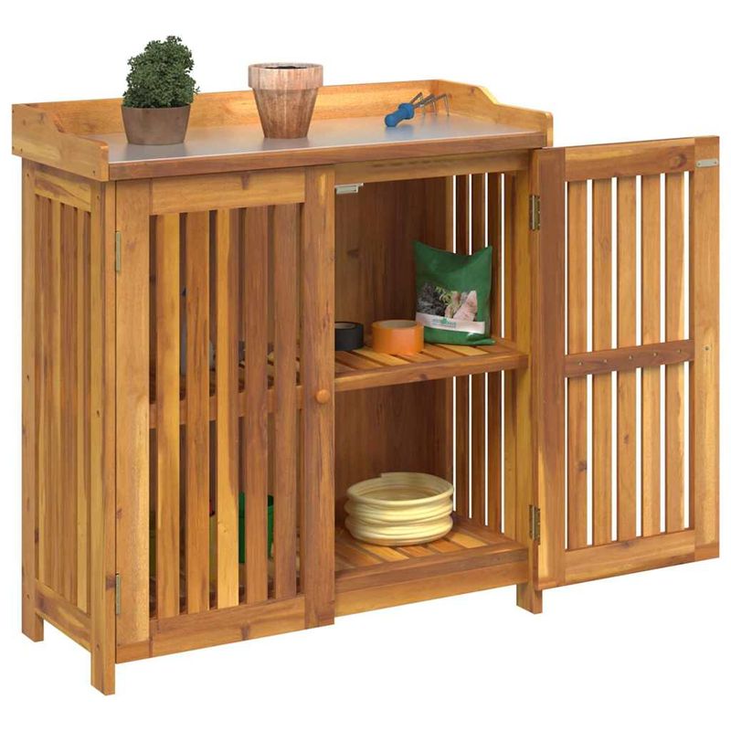 Casa si Gradina - Mobilier - Dulapuri si sifoniere - Dulapuri - Dulap de gradina Maro 78 x 36.5 x 78cm Lemn masiv de acacia - Infinity.ro