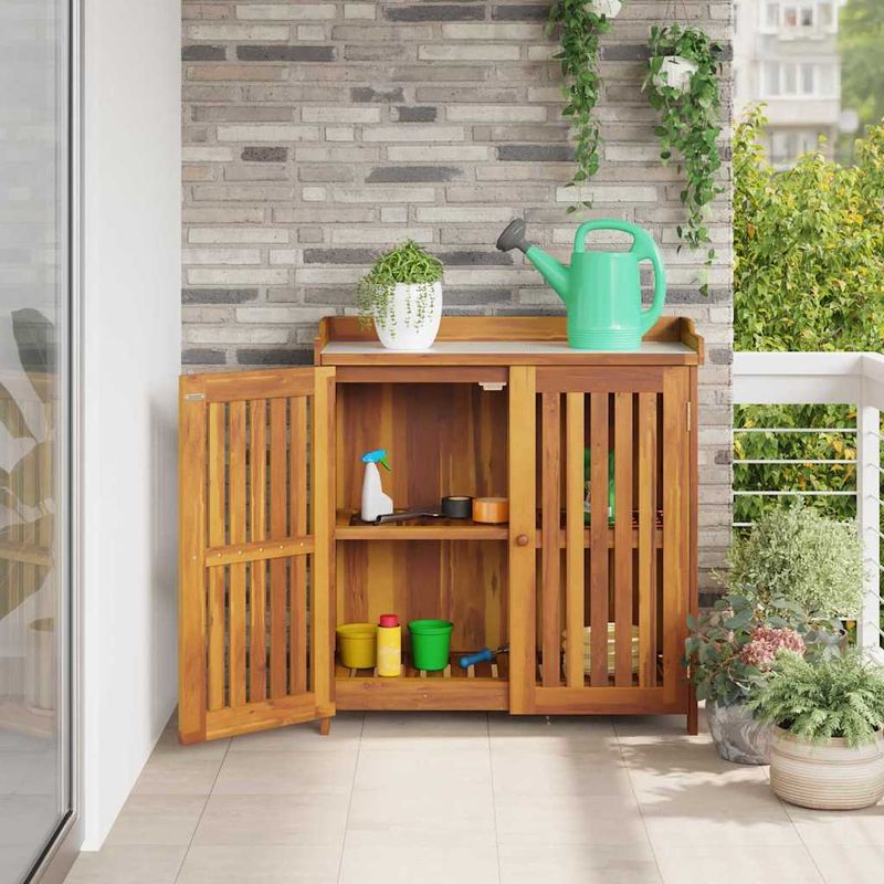 Casa si Gradina - Mobilier - Dulapuri si sifoniere - Dulapuri - Dulap de gradina Maro 78 x 36.5 x 78cm Lemn masiv de acacia - Infinity.ro