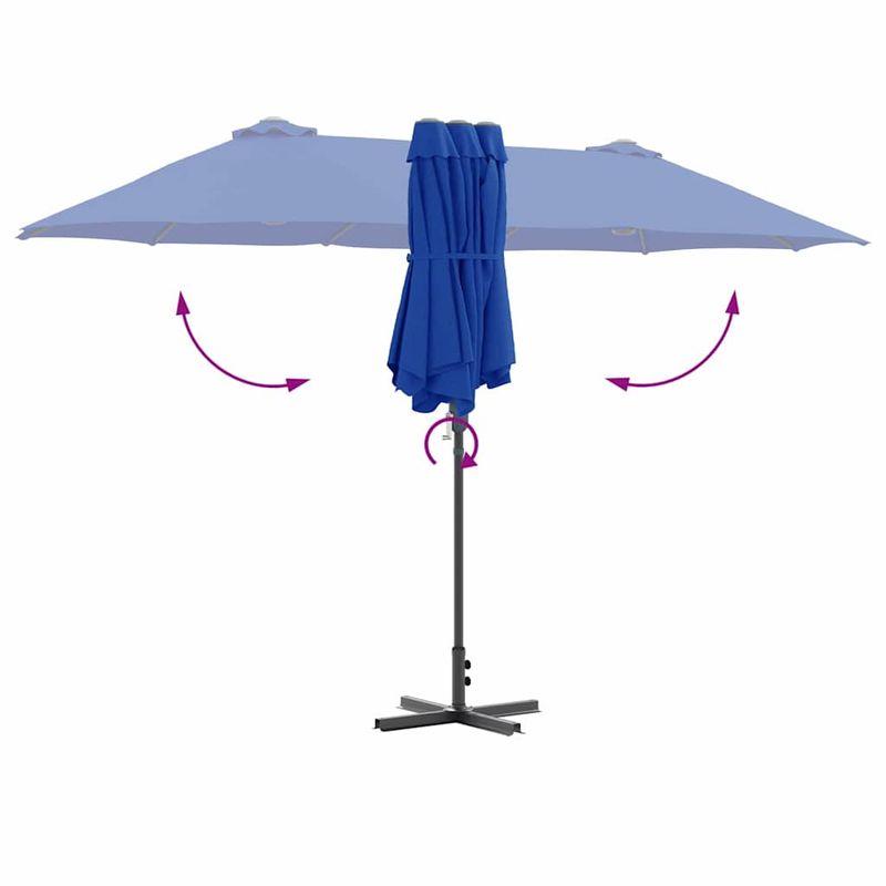 Casa si Gradina - Gradina si terasa - Umbrele si pavilioane - Umbrele - Parasol de Gradina albastru 380 x 196 x 235 cm - Infinity.ro
