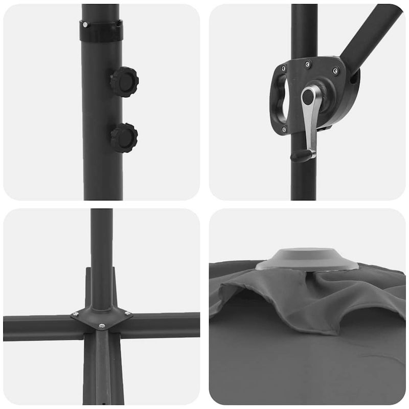 Casa si Gradina - Gradina si terasa - Umbrele si pavilioane - Umbrele - Parasol cu brat cantilever pentru gradina cu blocare Antracit - Infinity.ro