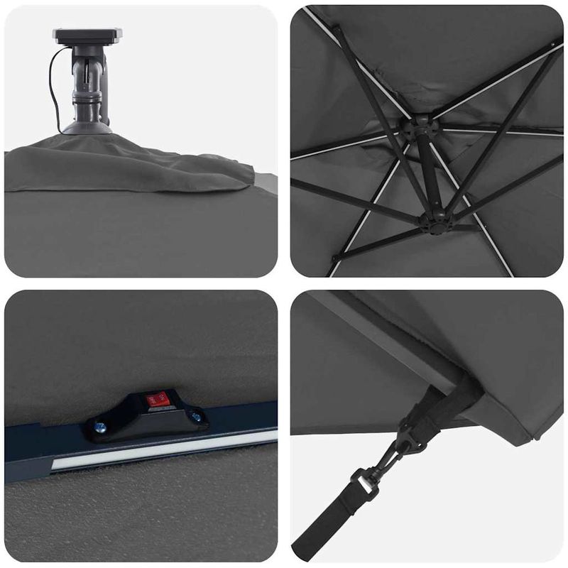 Casa si Gradina - Gradina si terasa - Umbrele si pavilioane - Umbrele - Parasol banana cu brate cu blocare Antracit 294 x 200 x 254 cm - Infinity.ro