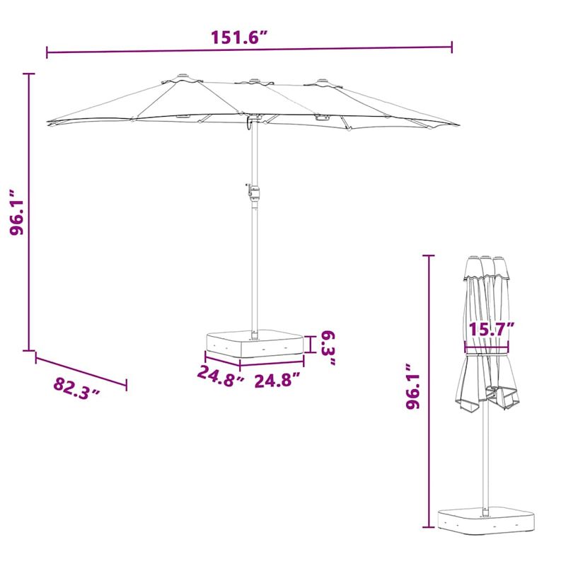 Casa si Gradina - Gradina si terasa - Umbrele si pavilioane - Umbrele - Parasol de Gradina Verde 385 x 209 x 244 cm tesatura - Infinity.ro