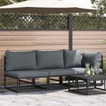 Casa si Gradina - Gradina si terasa - Mobilier exterior - Canapele si fotolii gradina - Seturi de mobilier de exterior cu perna cu perna 3 pcs Negru si antracit - Infinity.ro