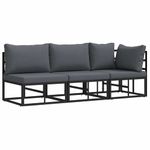 Casa si Gradina - Gradina si terasa - Mobilier exterior - Canapele si fotolii gradina - Seturi de mobilier de exterior cu perna cu perna 3 pcs Negru si antracit - Infinity.ro