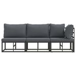 Casa si Gradina - Gradina si terasa - Mobilier exterior - Canapele si fotolii gradina - Seturi de mobilier de exterior cu perna cu perna 3 pcs Negru si antracit - Infinity.ro