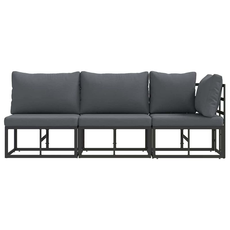 Casa si Gradina - Gradina si terasa - Mobilier exterior - Canapele si fotolii gradina - Seturi de mobilier de exterior cu perna cu perna 3 pcs Negru si antracit - Infinity.ro