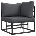 Casa si Gradina - Gradina si terasa - Mobilier exterior - Canapele si fotolii gradina - Seturi de mobilier de exterior cu perna cu perna 3 pcs Negru si antracit - Infinity.ro
