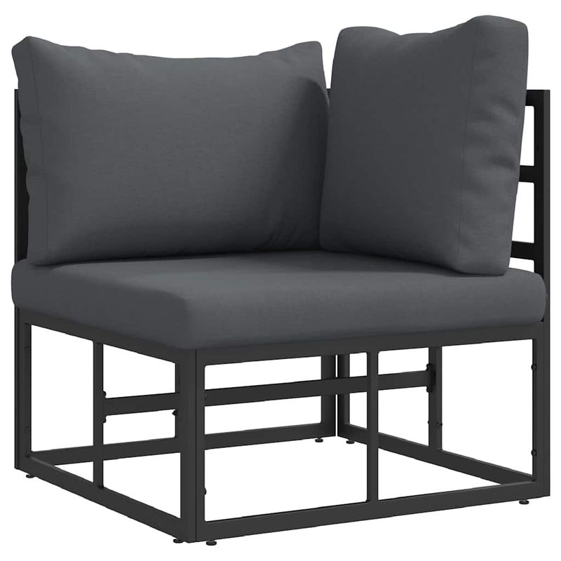 Casa si Gradina - Gradina si terasa - Mobilier exterior - Canapele si fotolii gradina - Seturi de mobilier de exterior cu perna cu perna 3 pcs Negru si antracit - Infinity.ro