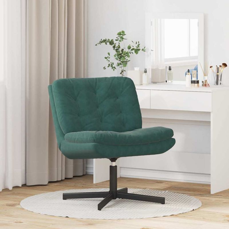 Casa si Gradina - Mobilier - Scaune si fotolii - Scaune - Scaun Relaxant Rotativ Verde inchis 63 x 75 x 76 cm Catifea - Infinity.ro