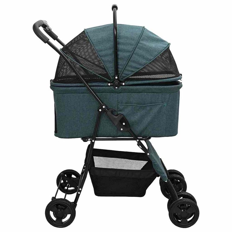 Petshop - Accesorii petshop - Culcusuri si custi - Genti si articole transport - Carucior pentru Pisici Pliante Ajustabil Verde 81 x 47 x 99 cm - Infinity.ro