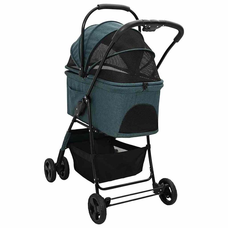 Petshop - Accesorii petshop - Culcusuri si custi - Genti si articole transport - Carucior pentru Pisici Pliante Ajustabil Verde 81 x 47 x 99 cm - Infinity.ro