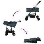 Petshop - Accesorii petshop - Culcusuri si custi - Genti si articole transport - Carucior pentru Pisici Pliante Ajustabil Verde 81 x 47 x 99 cm - Infinity.ro