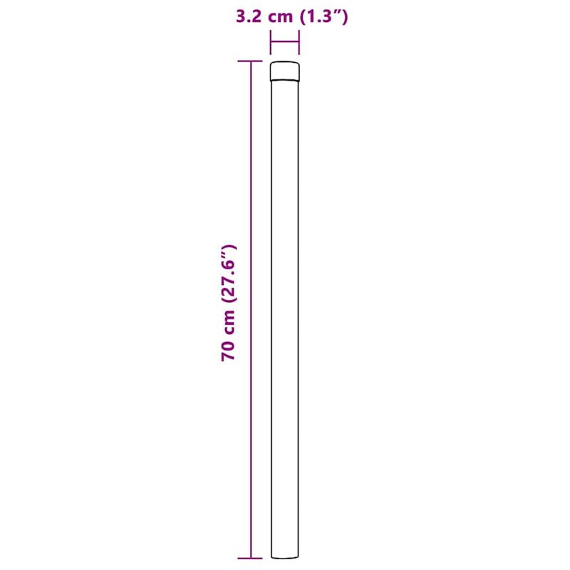 Casa si Gradina - Gradina si terasa - Garduri, panouri si accesorii - Stalpi de Gard 12 pcs Gri 70 cm Otel vopsit in pulbere - Infinity.ro
