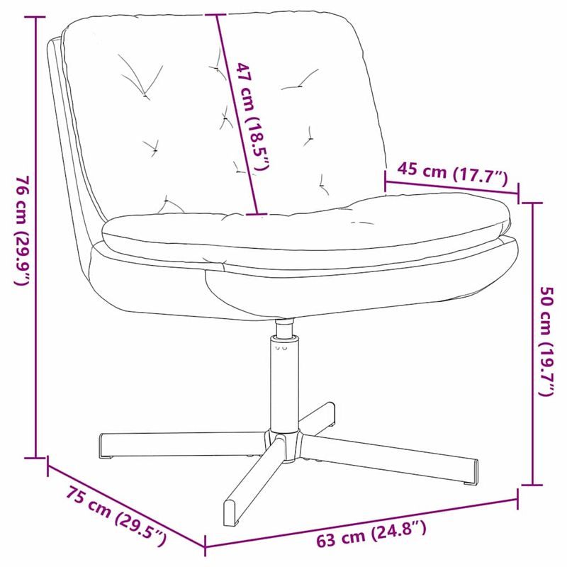 Casa si Gradina - Mobilier - Scaune si fotolii - Scaune - Scaun Relaxant Rotativ cu perna Altele Manual Negru 63 x 75 x 76 cm Catifea - Infinity.ro