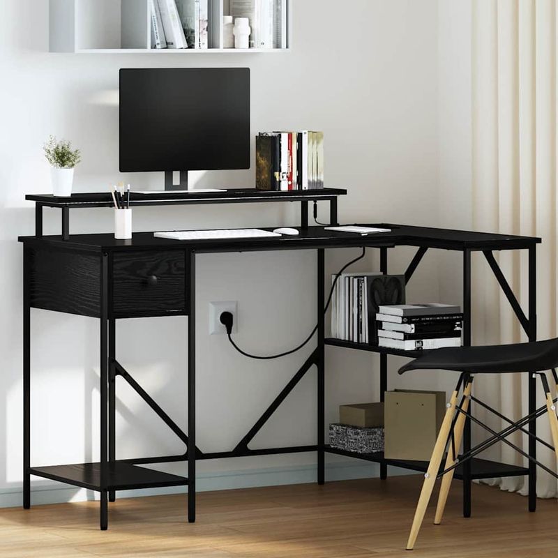 Casa si Gradina - Mobilier - Mese si birouri - Birouri - Birou Stejar negru 120 x 79 x 86.5 cm Lemn compozit - Infinity.ro