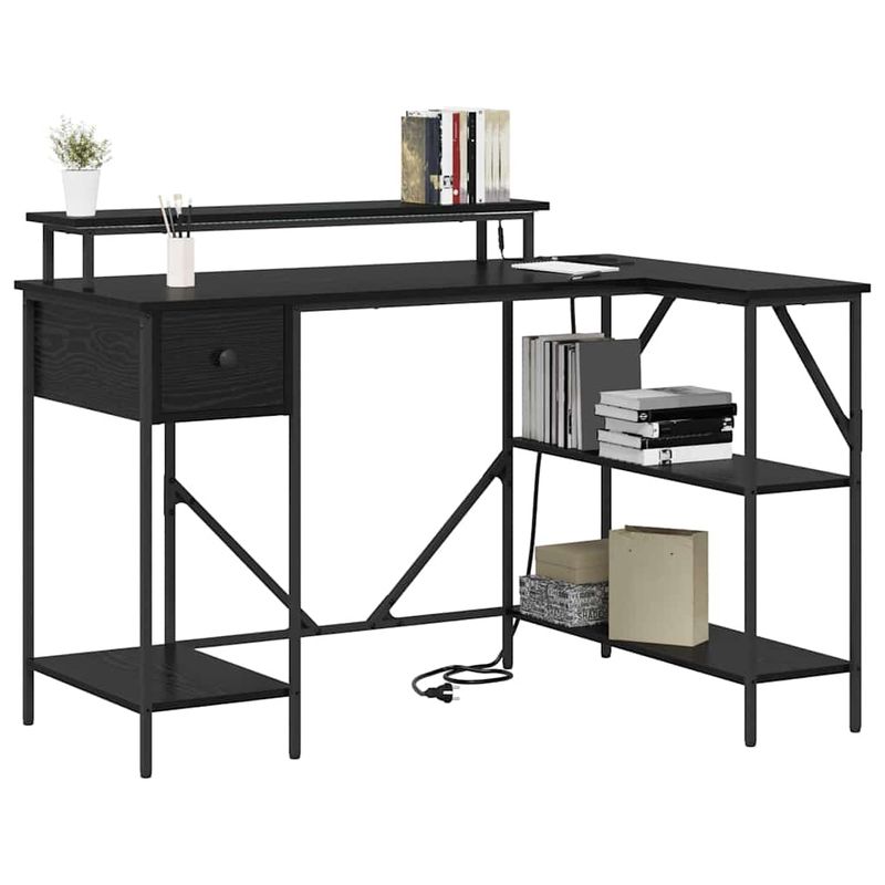 Casa si Gradina - Mobilier - Mese si birouri - Birouri - Birou Stejar negru 120 x 79 x 86.5 cm Lemn compozit - Infinity.ro
