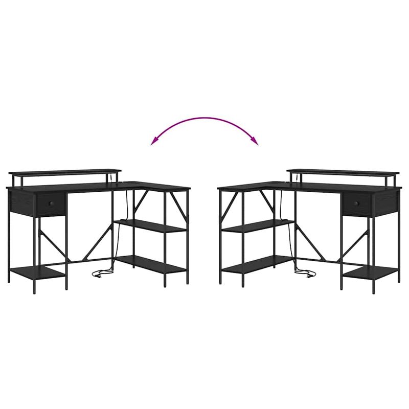 Casa si Gradina - Mobilier - Mese si birouri - Birouri - Birou Stejar negru 120 x 79 x 86.5 cm Lemn compozit - Infinity.ro