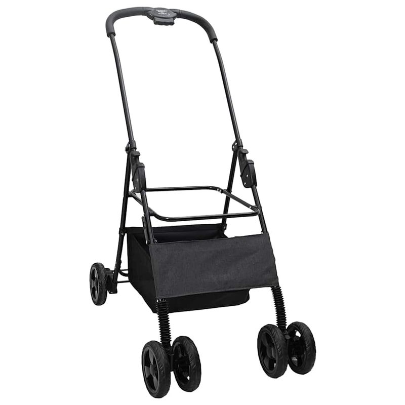 Petshop - Accesorii petshop - Culcusuri si custi - Genti si articole transport - Carucior pentru Pisici Pliante Ajustabil Negru 81 x 47 x 99 cm - Infinity.ro