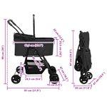 Petshop - Accesorii petshop - Culcusuri si custi - Genti si articole transport - Carucior pentru Pisici Pliante Ajustabil Negru 81 x 47 x 99 cm - Infinity.ro