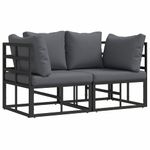 Casa si Gradina - Gradina si terasa - Mobilier exterior - Canapele si fotolii gradina - Seturi de mobilier de exterior cu perna cu perna 2 pcs Negru si antracit - Infinity.ro