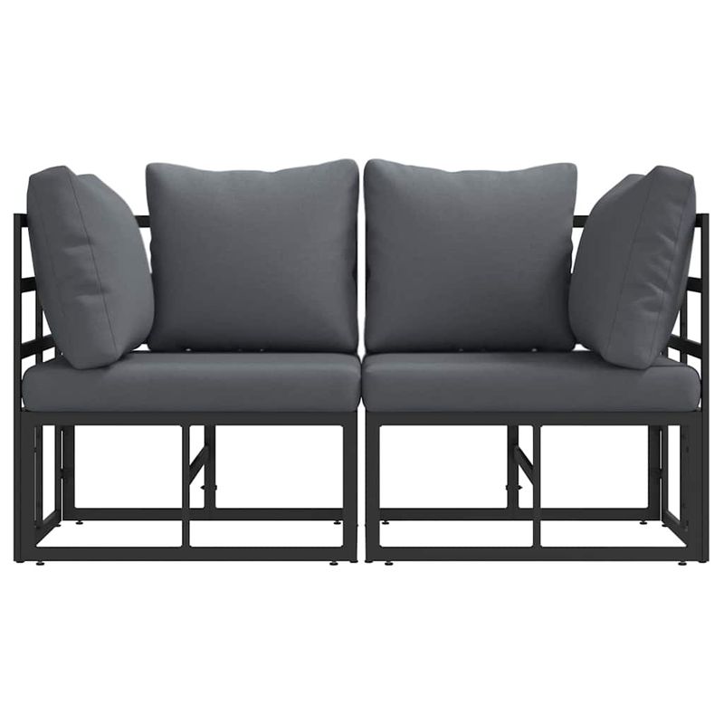 Casa si Gradina - Gradina si terasa - Mobilier exterior - Canapele si fotolii gradina - Seturi de mobilier de exterior cu perna cu perna 2 pcs Negru si antracit - Infinity.ro