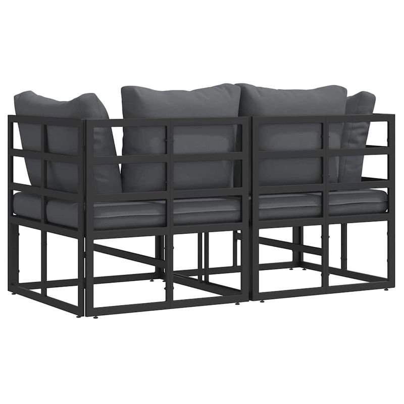 Casa si Gradina - Gradina si terasa - Mobilier exterior - Canapele si fotolii gradina - Seturi de mobilier de exterior cu perna cu perna 2 pcs Negru si antracit - Infinity.ro