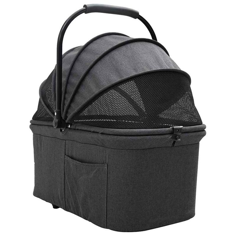 Petshop - Accesorii petshop - Culcusuri si custi - Genti si articole transport - Carucior pentru Pisici Pliante Ajustabil Negru 78 x 54 x 101 cm - Infinity.ro