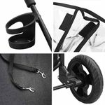 Petshop - Accesorii petshop - Culcusuri si custi - Genti si articole transport - Carucior pentru Pisici Pliante Ajustabil Negru 78 x 54 x 101 cm - Infinity.ro