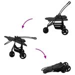 Petshop - Accesorii petshop - Culcusuri si custi - Genti si articole transport - Carucior pentru Pisici Pliante Ajustabil Negru 78 x 54 x 101 cm - Infinity.ro