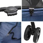 Petshop - Accesorii petshop - Culcusuri si custi - Genti si articole transport - Carucior pentru Pisici Pliante albastru 81 x 47 x 99 cm - Infinity.ro