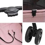 Petshop - Accesorii petshop - Culcusuri si custi - Genti si articole transport - Carucior pentru Pisici Pliante Ajustabil Roz 81 x 47 x 99 cm - Infinity.ro