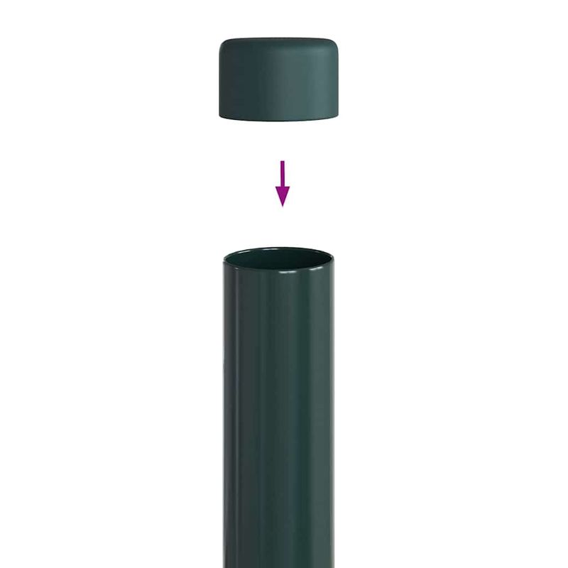 Casa si Gradina - Gradina si terasa - Garduri, panouri si accesorii - Stalpi de Gard 12 pcs Verde 70 cm Otel vopsit in pulbere - Infinity.ro