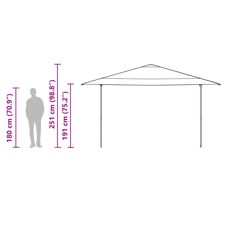 Casa si Gradina - Gradina si terasa - Umbrele si pavilioane - Pavilioane - Cort cu Copertina Portocaliu 400 x 400 x 227 / 236 / 245 cm - Infinity.ro