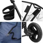 Petshop - Accesorii petshop - Culcusuri si custi - Genti si articole transport - Carucior pentru Pisici Pliante albastru 78 x 54 x 101 cm - Infinity.ro