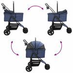 Petshop - Accesorii petshop - Culcusuri si custi - Genti si articole transport - Carucior pentru Pisici Pliante albastru 78 x 54 x 101 cm - Infinity.ro