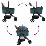 Petshop - Accesorii petshop - Culcusuri si custi - Genti si articole transport - Carucior pentru Pisici Pliante Ajustabil Verde 78 x 54 x 101 cm - Infinity.ro