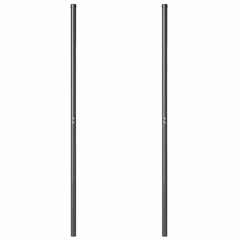 Casa si Gradina - Gradina si terasa - Garduri, panouri si accesorii - Stalpi de Gard 2 pcs Gri 160 cm Otel vopsit in pulbere - Infinity.ro