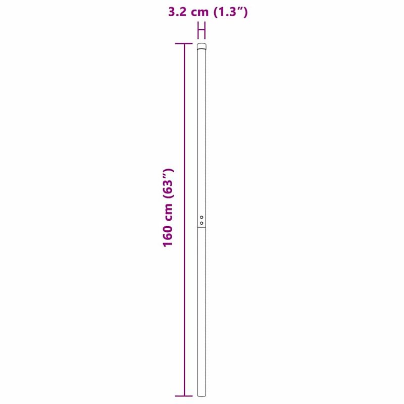 Casa si Gradina - Gradina si terasa - Garduri, panouri si accesorii - Stalpi de Gard 2 pcs Gri 160 cm Otel vopsit in pulbere - Infinity.ro