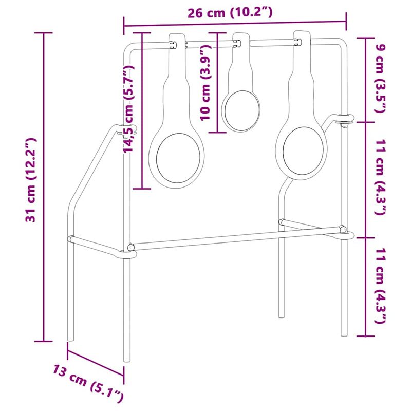 Sport si Outdoor - Accesorii si echipamente sportive - Accesorii antrenament si tabele tactice - Tinta de tragere Negru 40 x 34 x 53 cm Otel - Infinity.ro