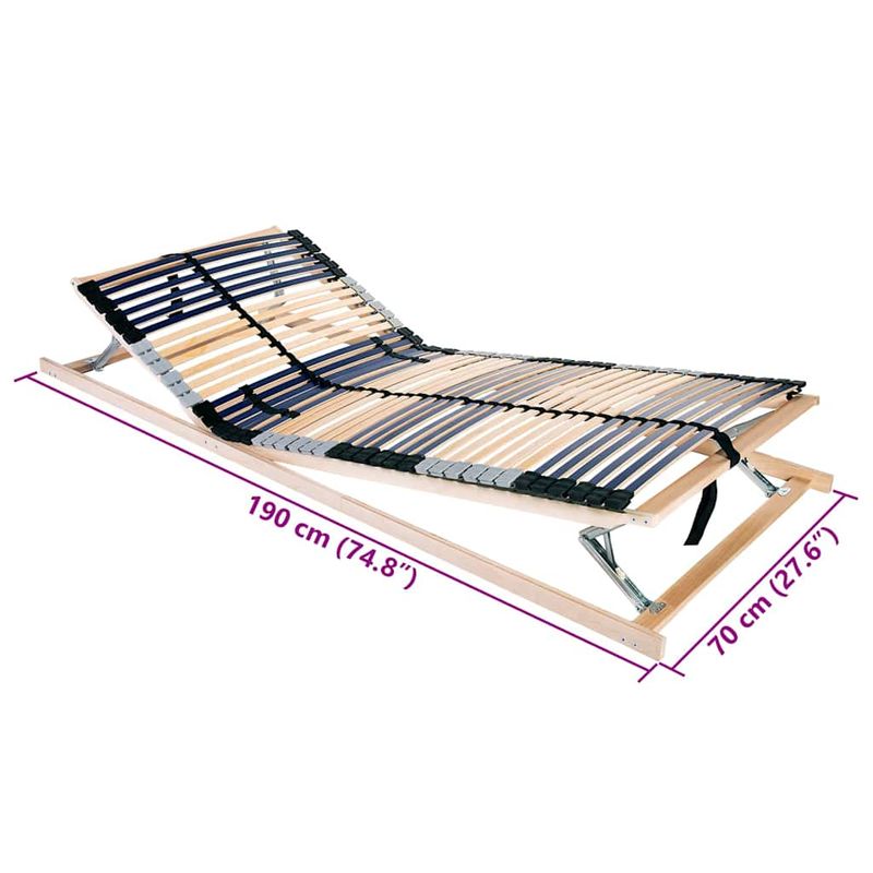 Casa si Gradina - Mobilier - Saltele si somiere - Somiere - Somiera pat Manual Maro 70 x 190 cm Lemn de fag masiv - Infinity.ro