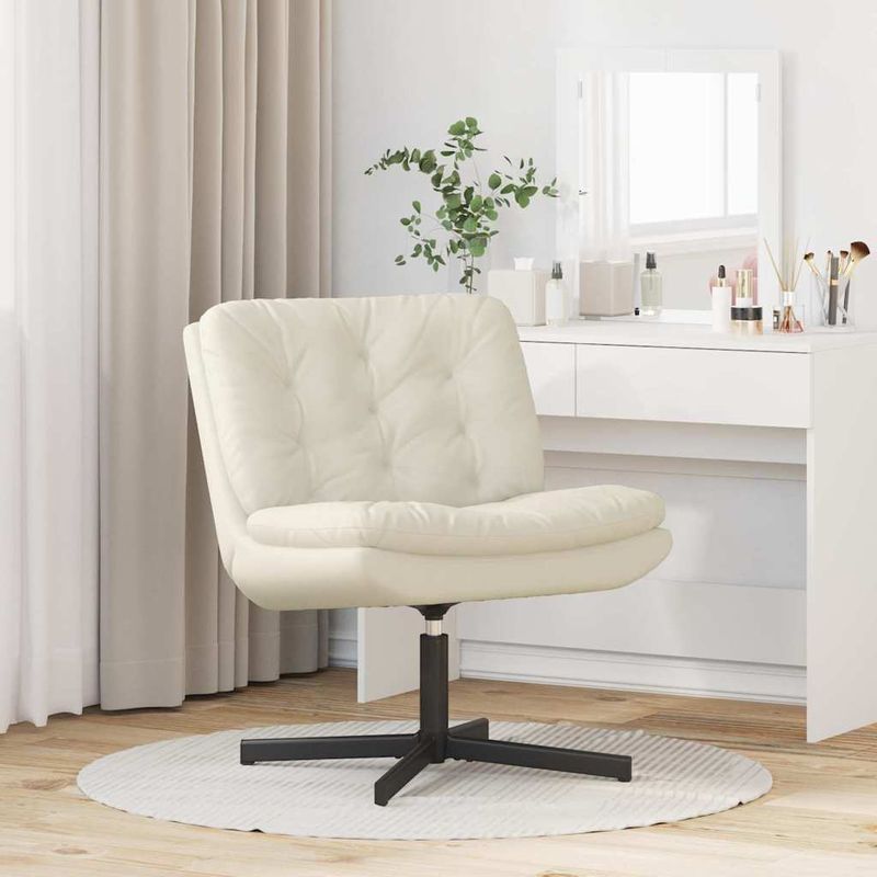 Casa si Gradina - Mobilier - Scaune si fotolii - Scaune - Scaun Relaxant Rotativ cu perna Altele Manual Crem 63 x 75 x 76 cm Catifea - Infinity.ro