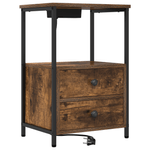 Casa si Gradina - Mobilier - Comode si corpuri - Noptiere - Cabinet de noptiere cu statie de incarcare 2 pcs Stejar afumat - Infinity.ro