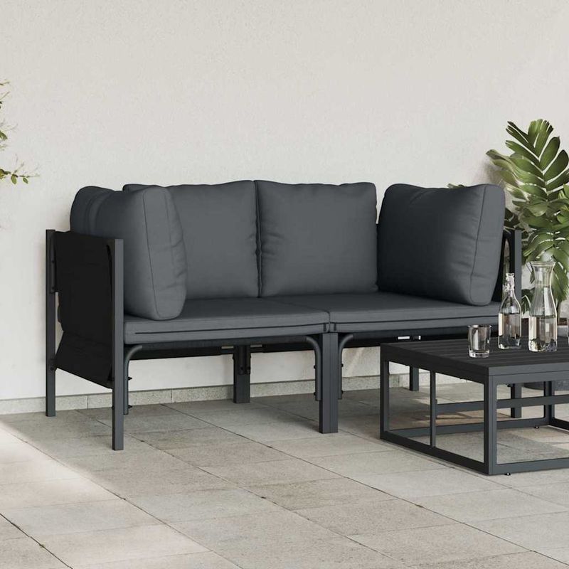 Casa si Gradina - Gradina si terasa - Mobilier exterior - Canapele si fotolii gradina - Seturi de mobilier de exterior cu perna cu perna 2 pcs Antracit - Infinity.ro