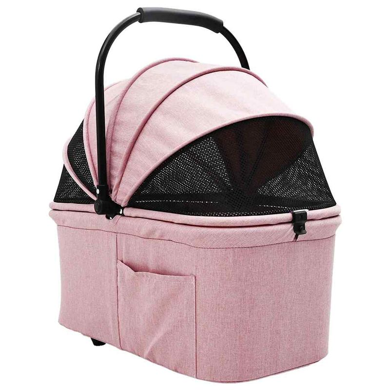 Petshop - Accesorii petshop - Culcusuri si custi - Genti si articole transport - Carucior pentru Pisici Pliante Ajustabil Roz 78 x 54 x 101 cm - Infinity.ro